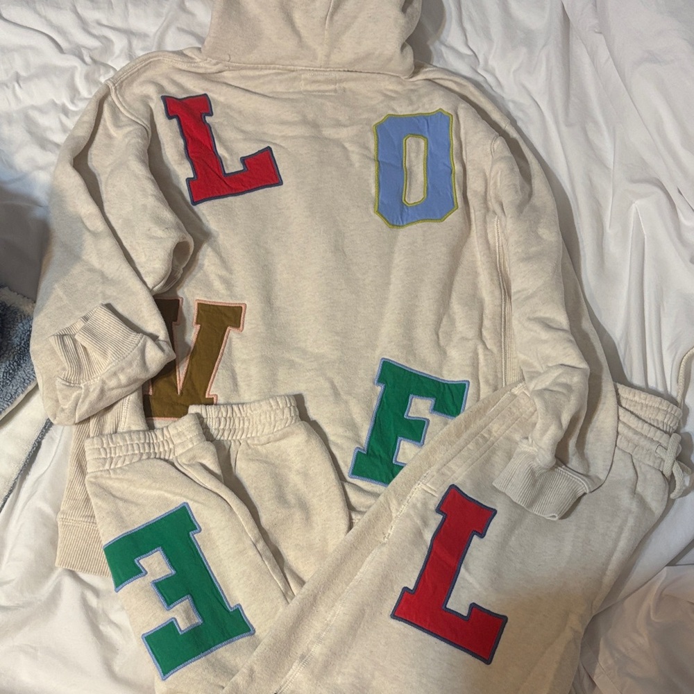 Aerie LOVE Lettered Hoodie and Sweatpants Set
